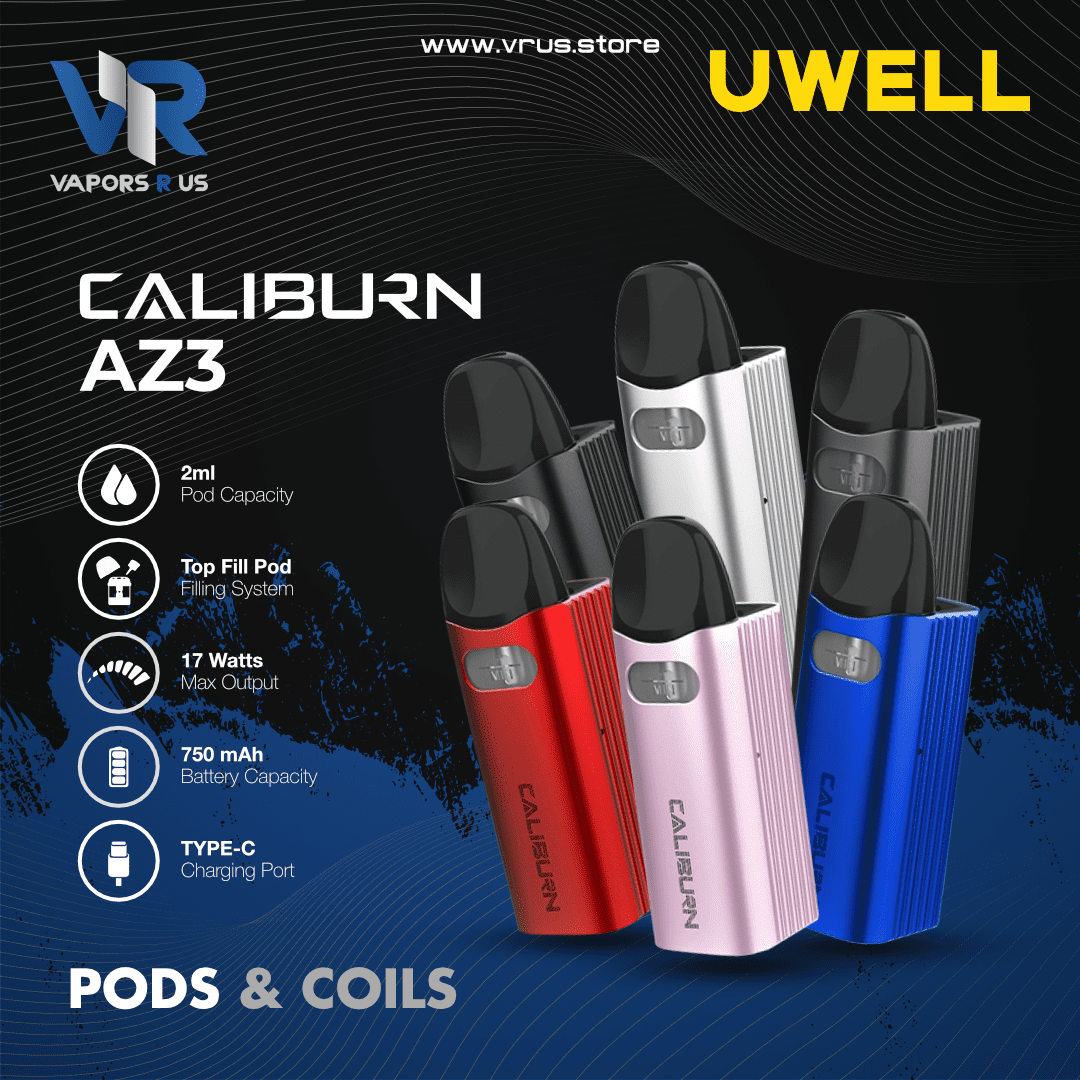 Uwell Caliburn AZ3 Pod System Kit Vapors R Us LLC Uwell Caliburn AZ3 Pod System Kit Vapors R Us LLC