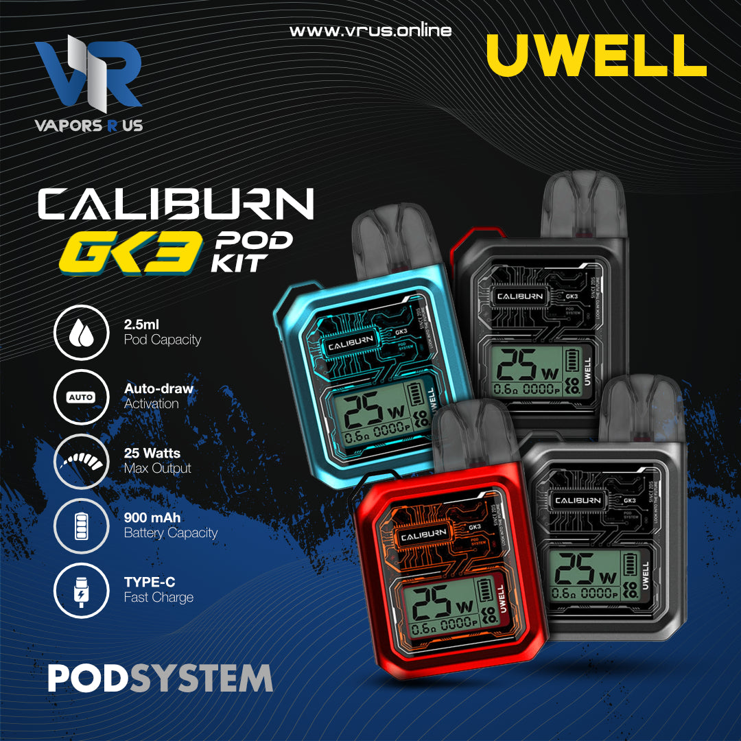 UWELL CALIBURN GK3 Pod System Vapors R Us LLC UWELL CALIBURN GK3 Pod System Vapors R Us LLC