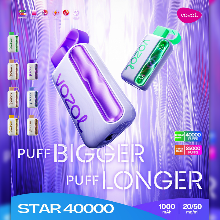 VOZOL STAR 40000 PUFFS DISPOSABLE (50mg)