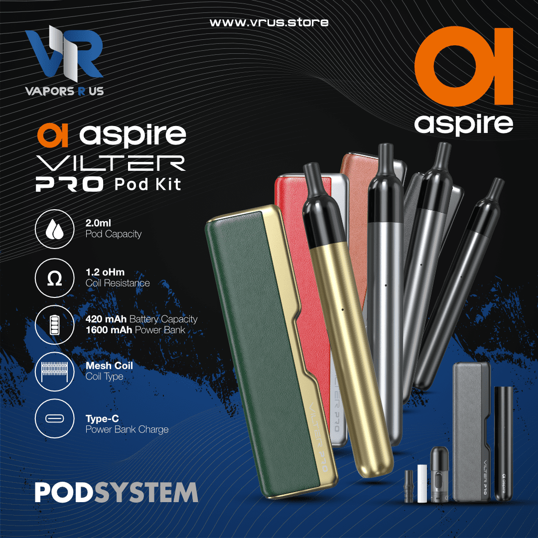ASPIRE - Vilter PRO Pod Kit 1600mAh + 420mAh Vapors R Us LLC ASPIRE - Vilter PRO Pod Kit 1600mAh + 420mAh Vapors R Us LLC