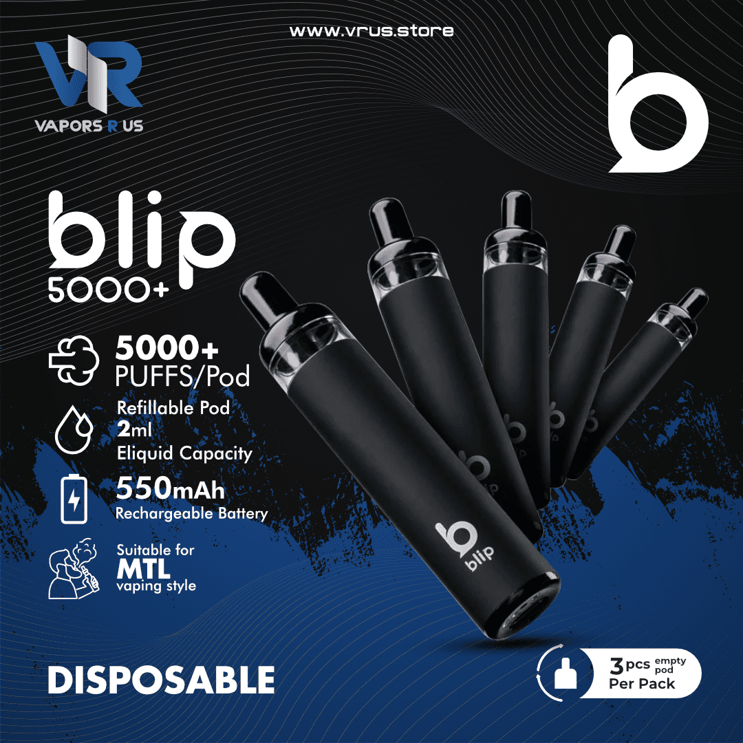 best zero nicotine vape uk BLIP 5000+ Empty Refillable, Rechargeable Disposable (3Pcs/Pack)