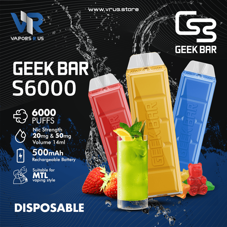 GEEK BAR - S6000 Disposable Pod Device (500mAh) | Vapors R Us LLC
