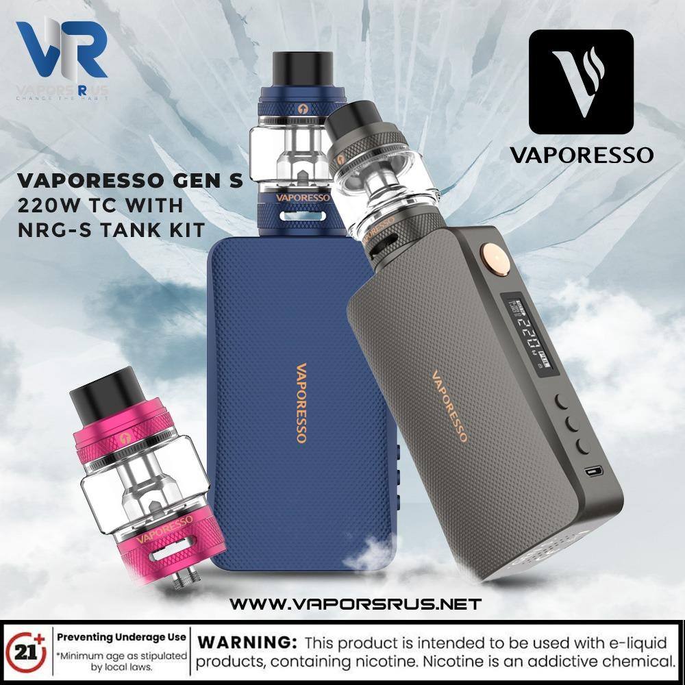 Vaporesso GEN S 220W TC With NRG-S Tank Kit UAE Vapors R Us - The firs Vaporesso GEN S 220W TC With NRG-S Tank Kit UAE Vapors R Us - The firs