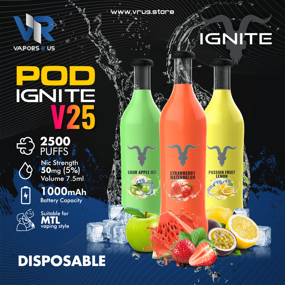 elf bar vape uk IGNITE – V25 2500+ Puffs Disposable Vape Pen UAE