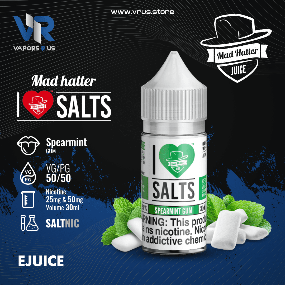 I LOVE SALTS BY MAD HATTER - SPEARMINT GUM | I Love Salts
