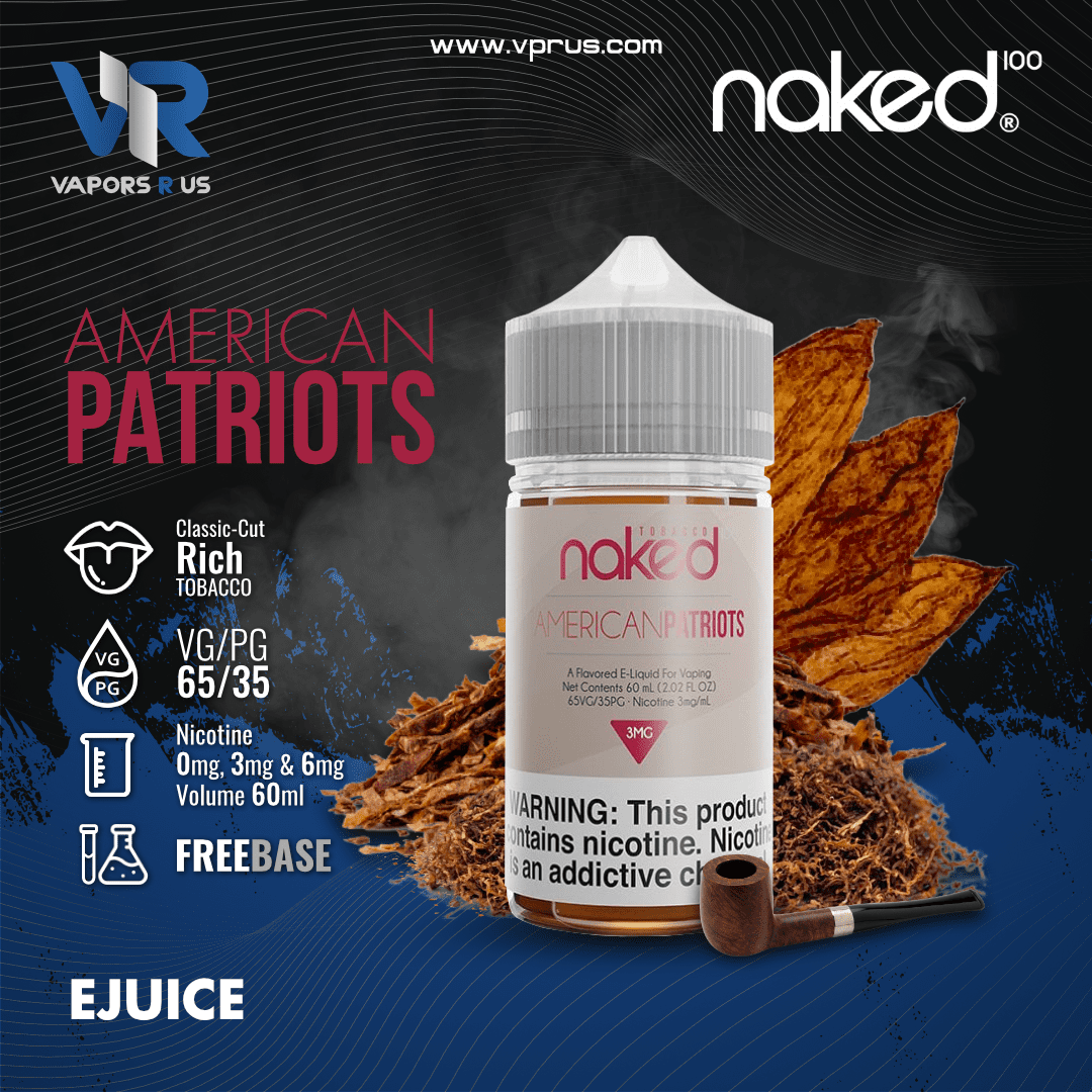 naked 100 tobacco american patriots | NKD Salt Nicotine E-Juice Naked 100 American Patriots 60ml
