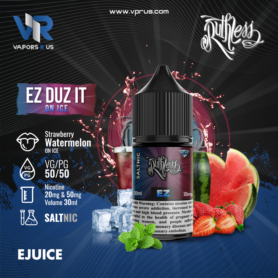 EZ DUZ IT ON ICE NICOTINE SALT- RUTHLESS | Ruthless Vapor EZ DUZ IT ON ICE NICOTINE SALT- RUTHLESS | Ruthless Vapor
