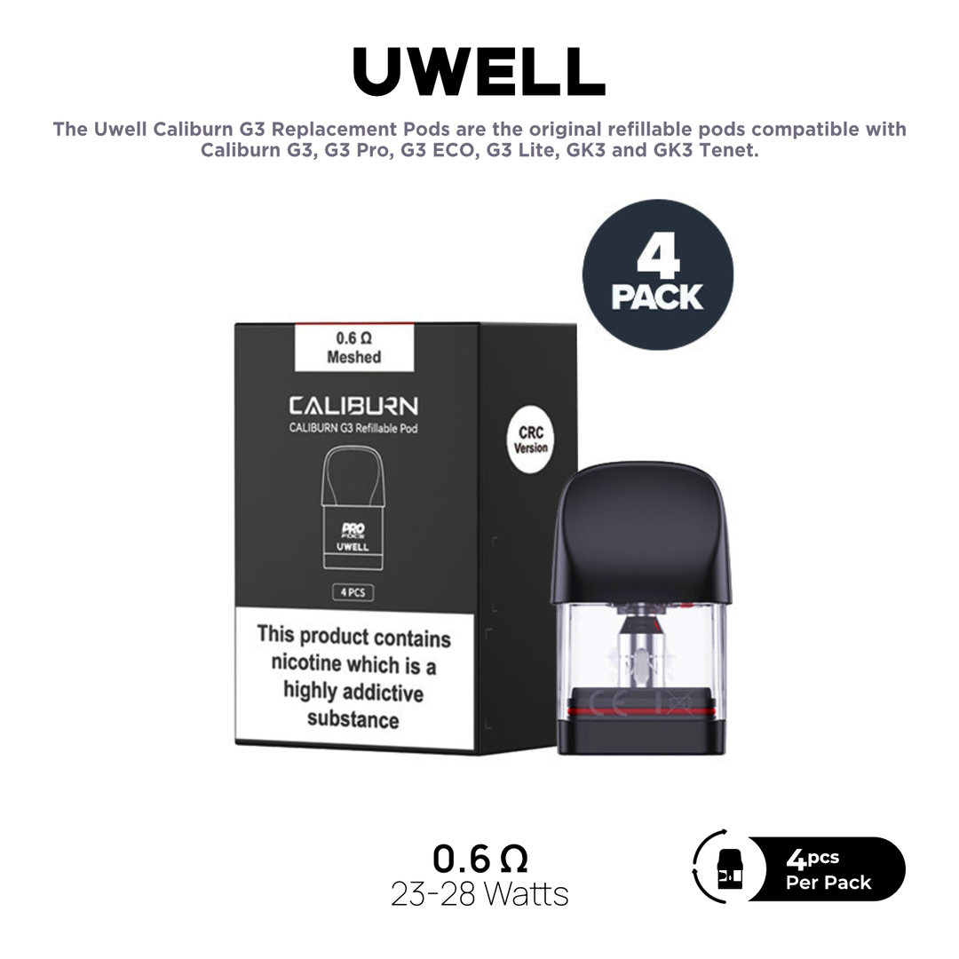 Uwell Caliburn G3 / G3 Pro / G3 ECO / G3 Lite / GK3 Replacement Pods Uwell Caliburn G3 / G3 Pro / G3 ECO / G3 Lite / GK3 Replacement Pods