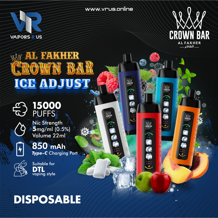 AL FAKHER CROWN BAR 15000 ICE ADJUST DTL (5MG) 0.5%