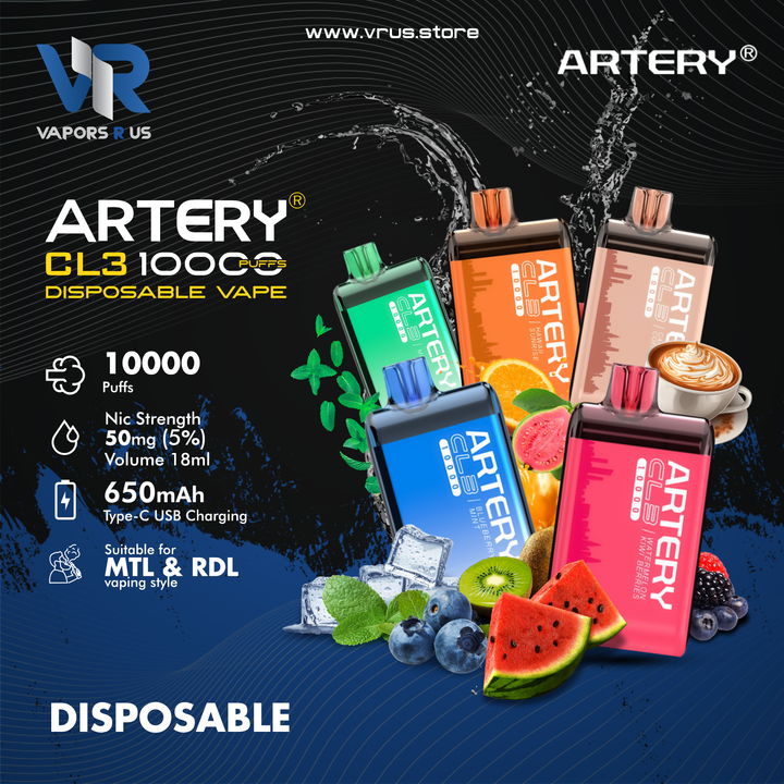 Artery CL3 Disposable Rechargeable Device (10000 Puffs)