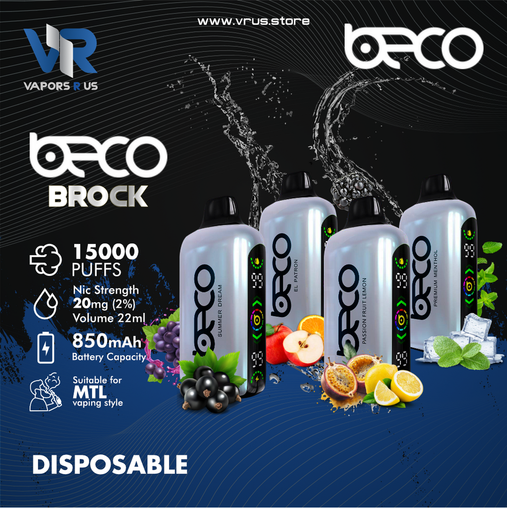 BECO - BROCK Disposable Device | Rechargable (15000 Puffs) BECO - BROCK Disposable Device | Rechargable (15000 Puffs)