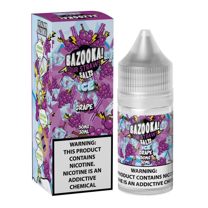 BAZOOKA - SOUR STRAWS - Grape Ice 30ml (SaltNic) | Vapors R Us LLC