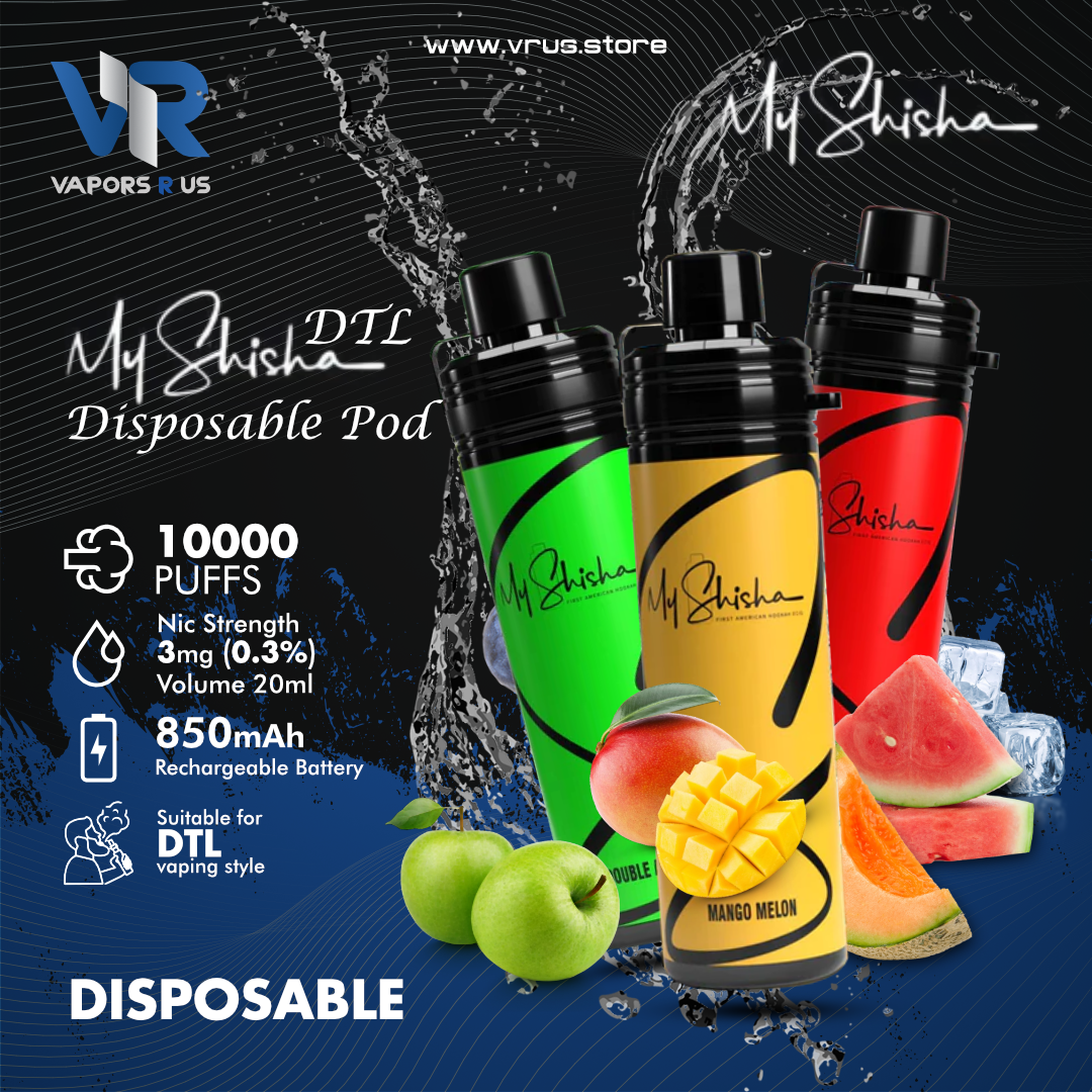 MY SHISHA DTL 10000 PUFFS DISPOSABLE POD ( FREEBASE)