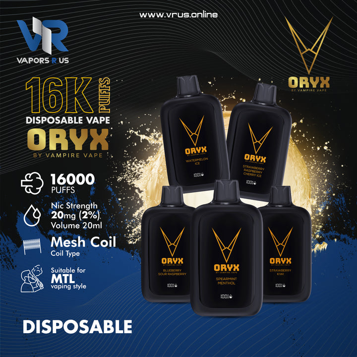 ORYX 16000 PUFFS DISPOSABLE VAPE (20mg)