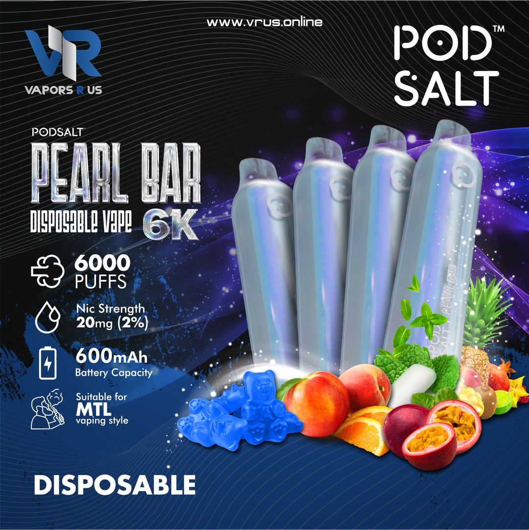 PODSALT -  PEARL BAR 6000 PUFFS 20MG DISPOSABLE