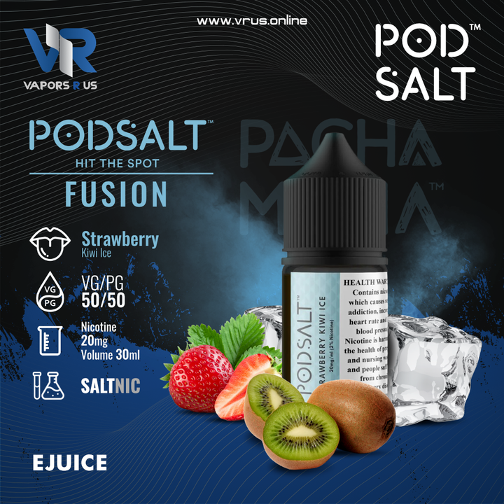 POD SALT FUSIONS - Pacha Mama Strawberry Kiwi Ice 30ml (SaltNic)