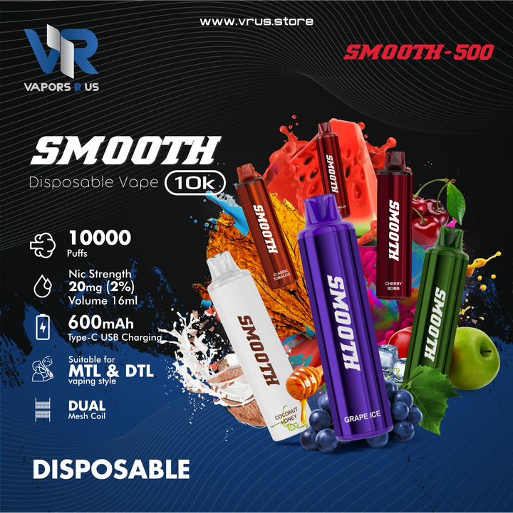 Smooth 10000 Puffs Disposable Vape 20mg