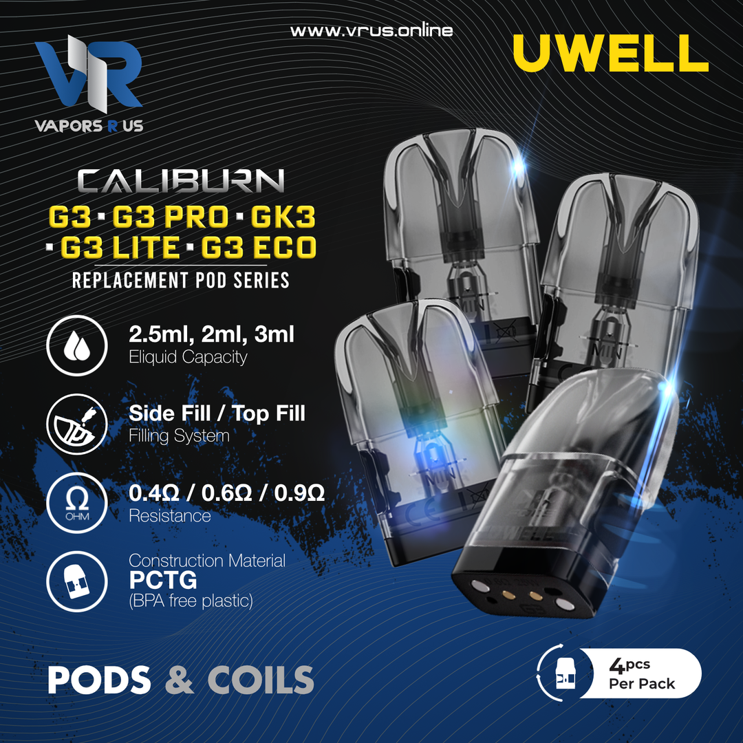 Uwell Caliburn G3 / G3 Pro / G3 ECO / G3 Lite / GK3 Replacement Pods Uwell Caliburn G3 / G3 Pro / G3 ECO / G3 Lite / GK3 Replacement Pods