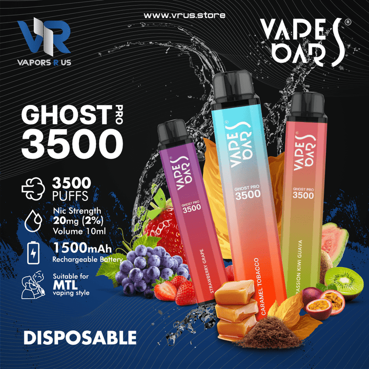 Vapes Bars Ghost Pro 3500 Puffs Disposable - 20mg | Vapors R Us LLC