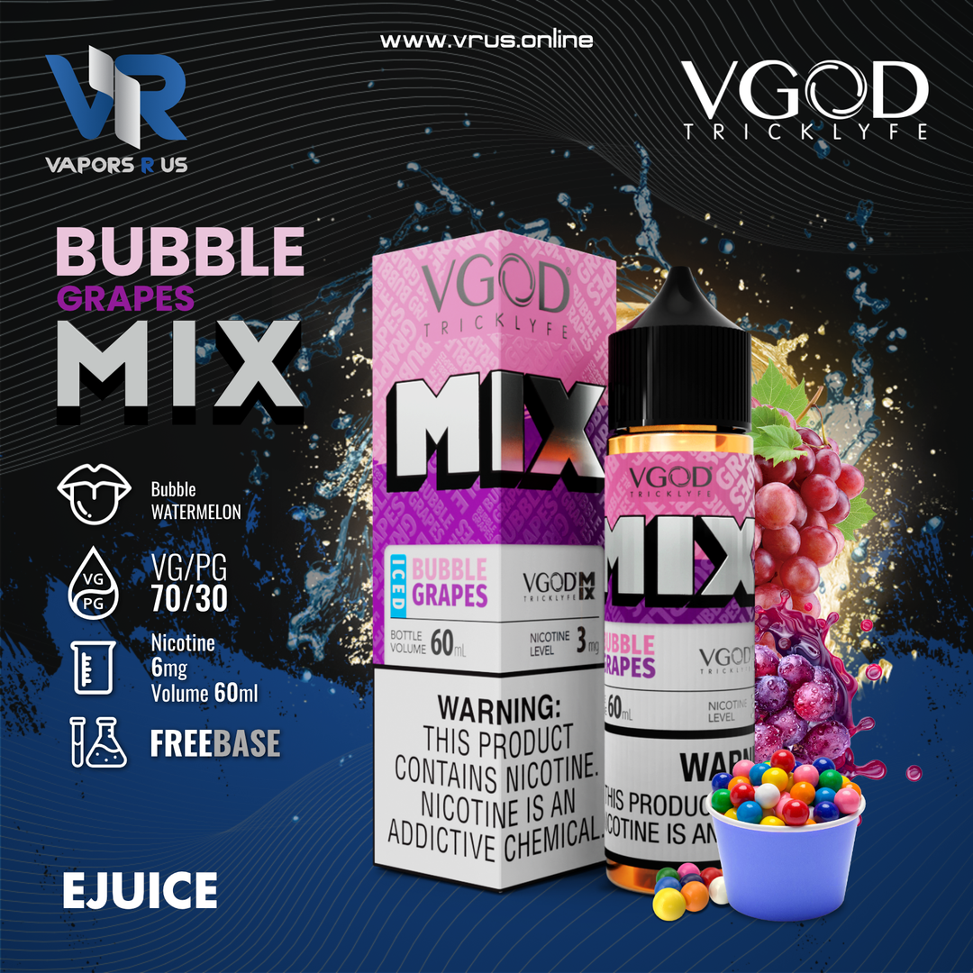 VGOD ICED BUBBLE GRAPE MIX 60ML (6MG)