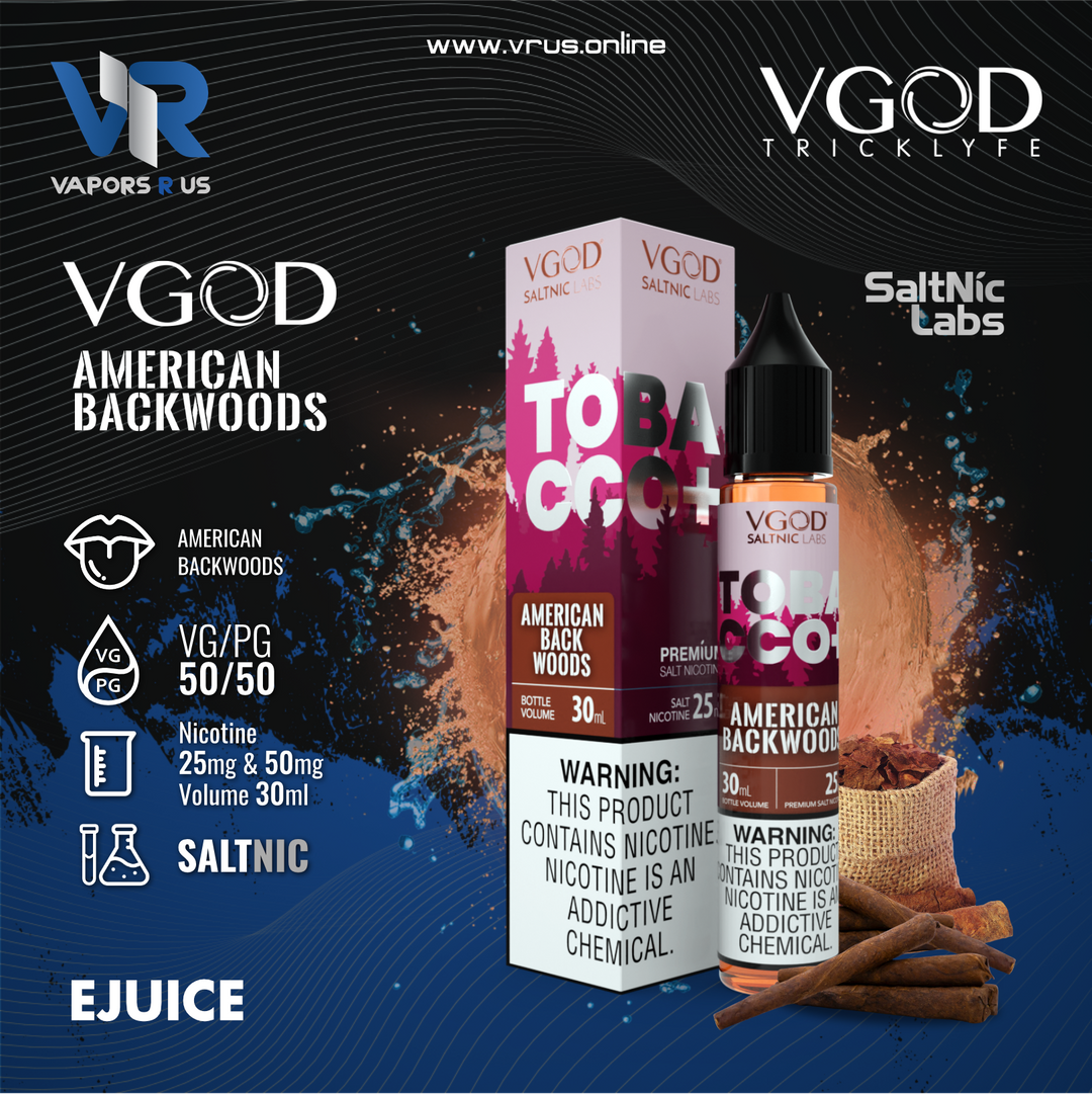 VGOD - AMERICAN BACK WOODS 30ML (SaltNic) VGOD - AMERICAN BACK WOODS 30ML (SaltNic)