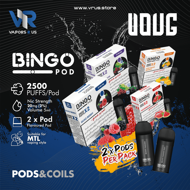 VOUG - BINGO POD 2500 PUFFS - 20mg | Vapors R Us LLC