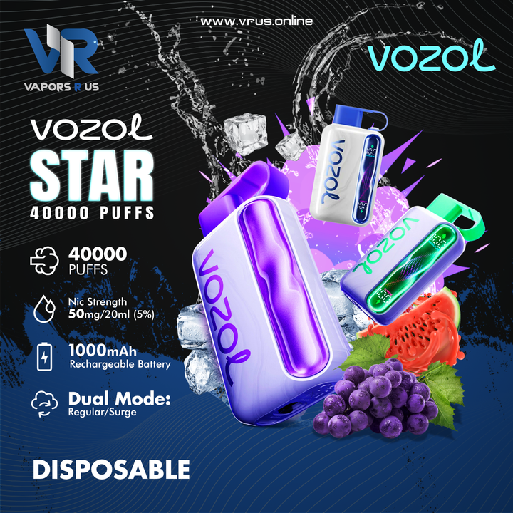 VOZOL STAR 40000 PUFFS DISPOSABLE (50mg)