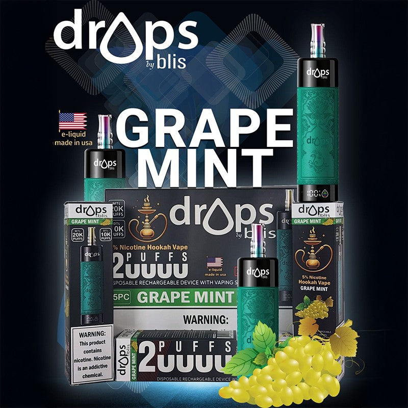 Drops - By Blis Hookah vape Disposable 20000 Puffs 5mg