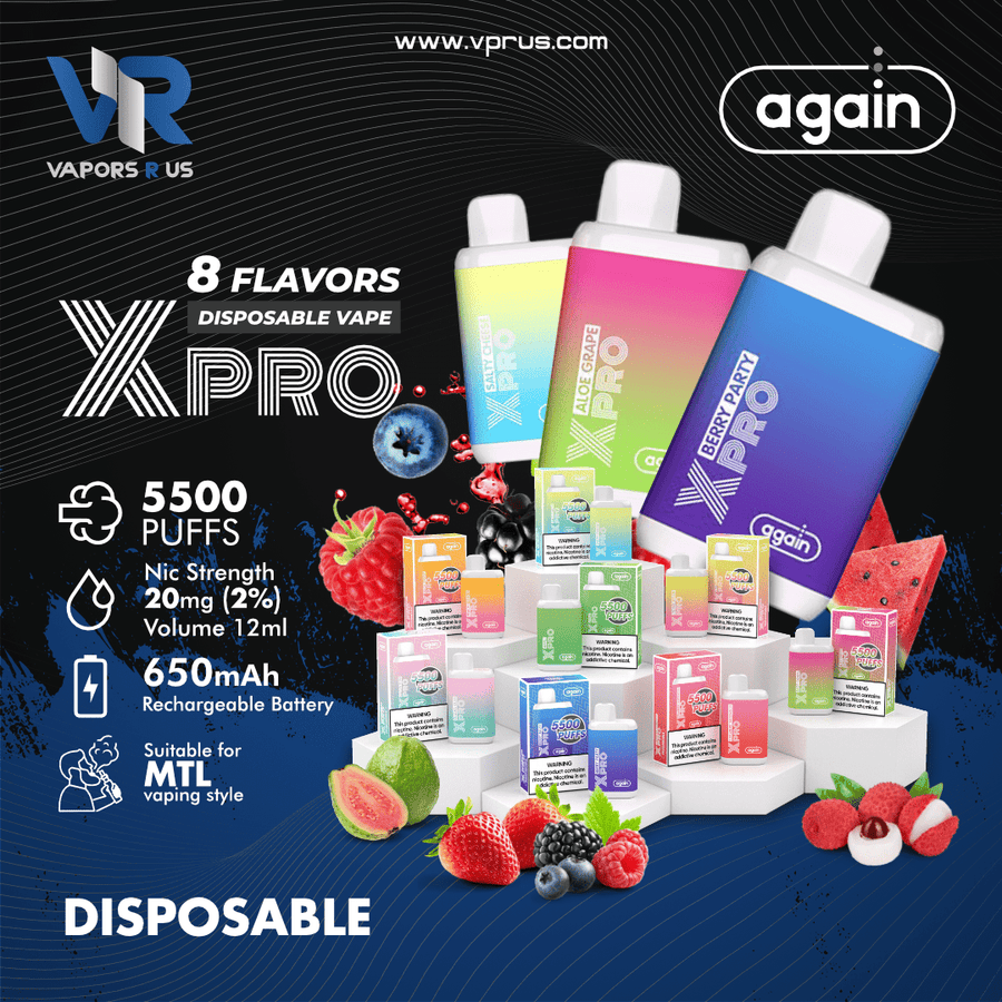 AGAIN - X PRO Disposable (5500 Puffs - 20mg) | Vapors R Us LLC