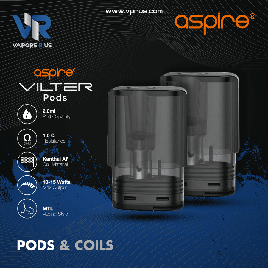 ASPIRE - VILTER Replacement Pods (Pack of 2) | Vapors R Us LLC