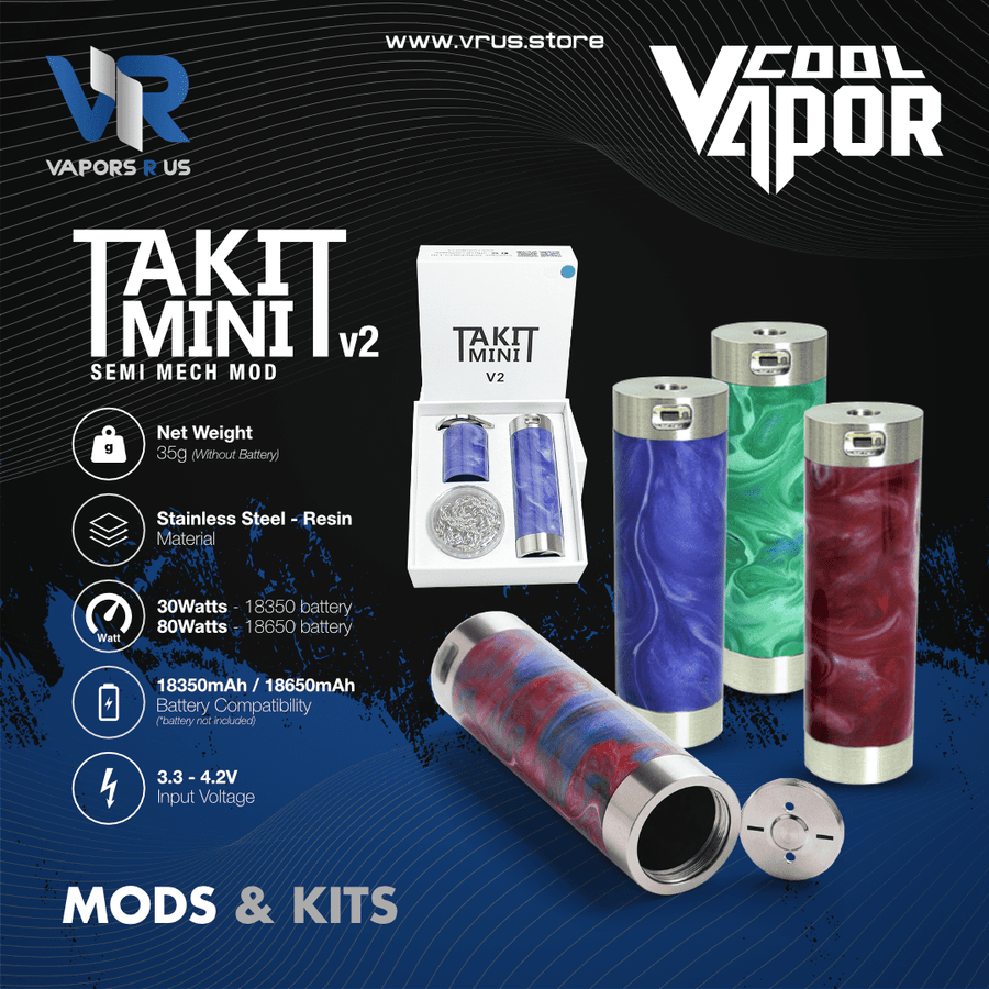 COOL VAPOR - Takit Mini v2 Semi Mech Mod | Vapors R Us LLC