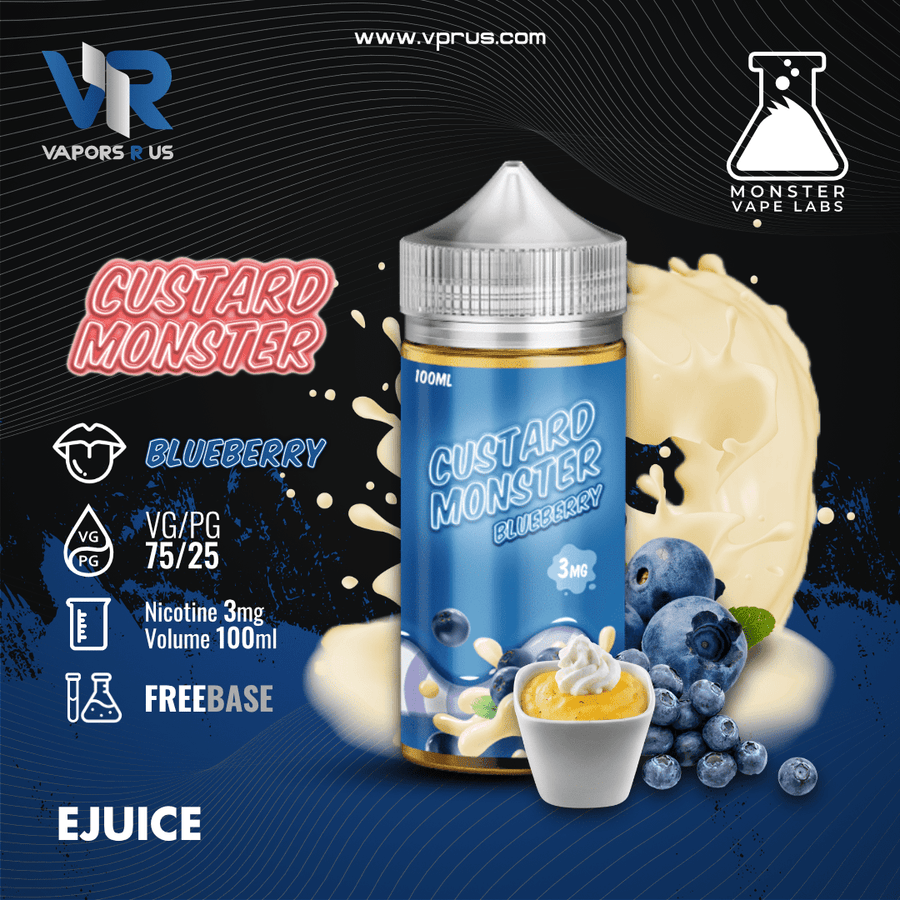 CUSTARD MONSTER - Blueberry 3mg | Vapors R Us LLC