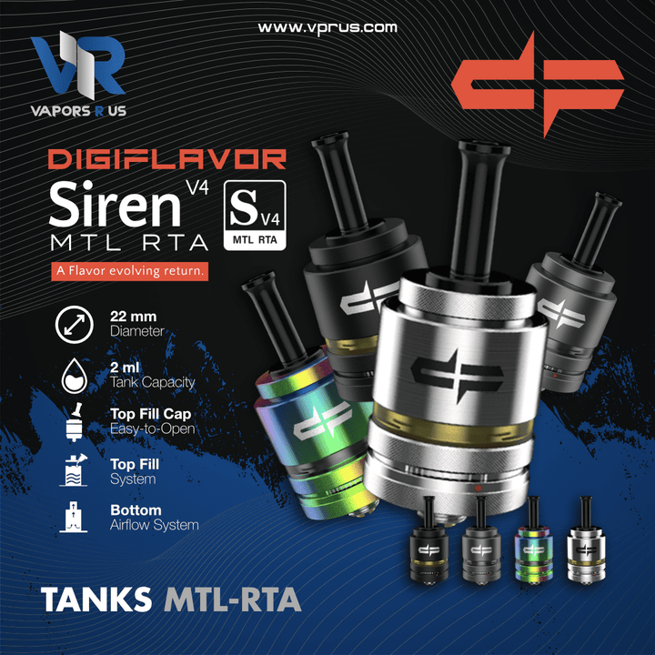 DIGIFLAVOR - Siren v4 MTL RTA 22mm | Vapors R Us LLC