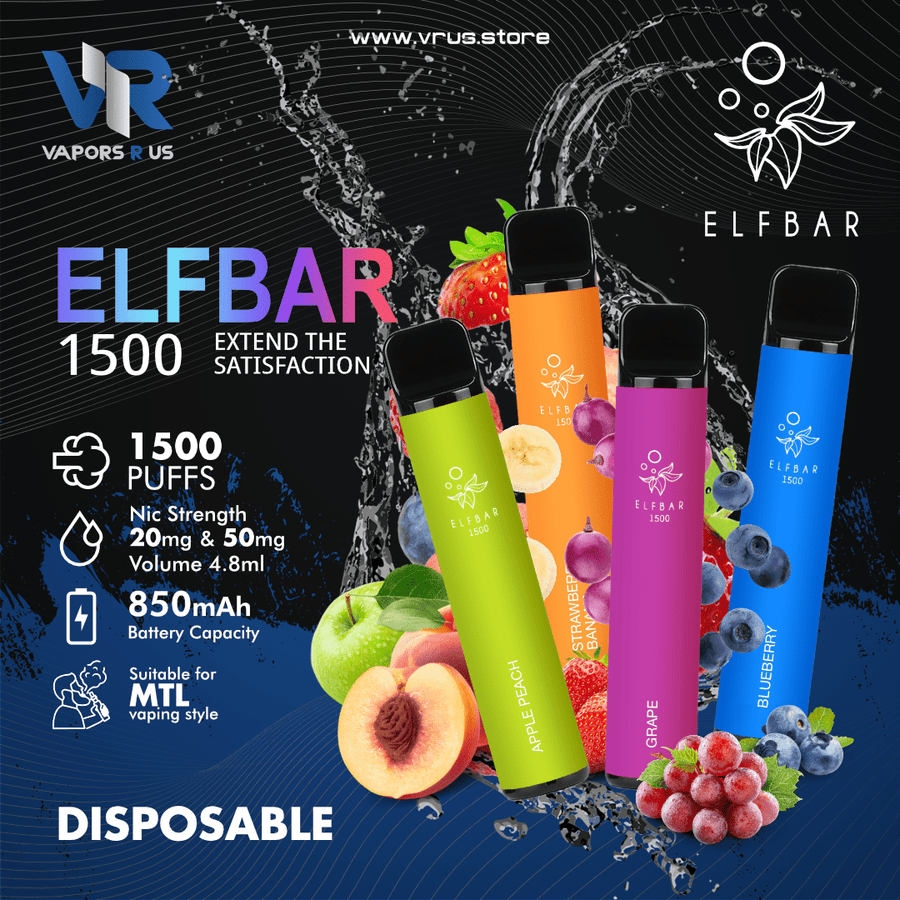 ELF BAR - 1500 Puffs Disposable Pod Device 850mAh | Vapors R Us LLC