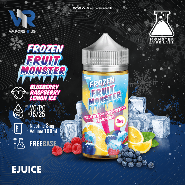 FROZEN FRUIT MONSTER - Blueberry Raspberry Lemon Ice 3mg | Vapors R Us LLC