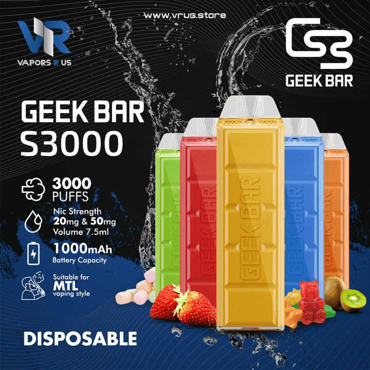 GEEK BAR - S3000 Disposable Pod Device (1000mAh) | Vapors R Us LLC