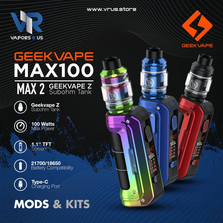 GEEKVAPE - AEGIS MAX100 (Max 2) with Zeus Sub-Ohm Kit | Vapors R Us LLC