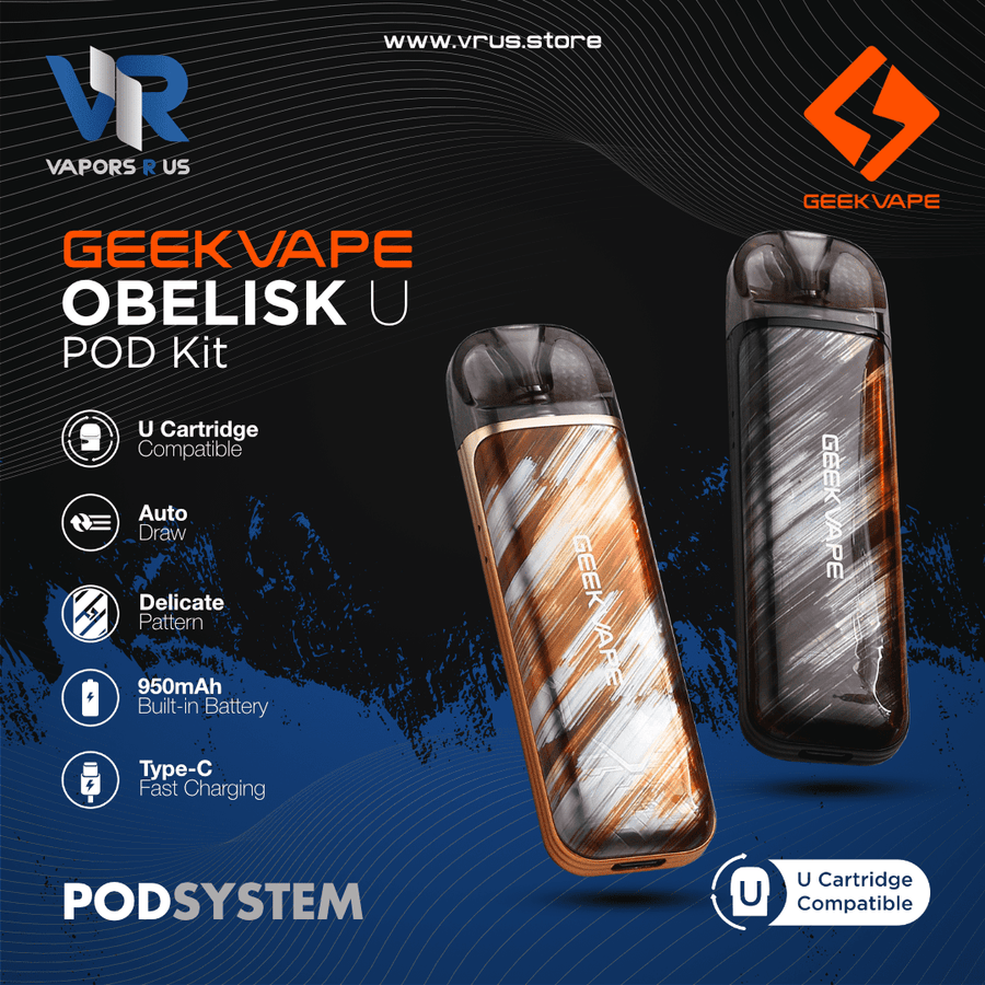 GEEKVAPE - Obelisk U Pod Kit 950mAh (GEEKVAPE U Series) Vapors R Us LLC GEEKVAPE - Obelisk U Pod Kit 950mAh (GEEKVAPE U Series) Vapors R Us LLC