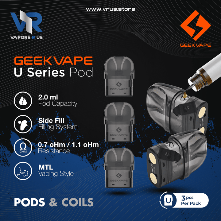 GEEKVAPE - U Series Cartridge Pod 3Pcs 2ml (GEEKVAPE U Series) | Vapors R Us LLC