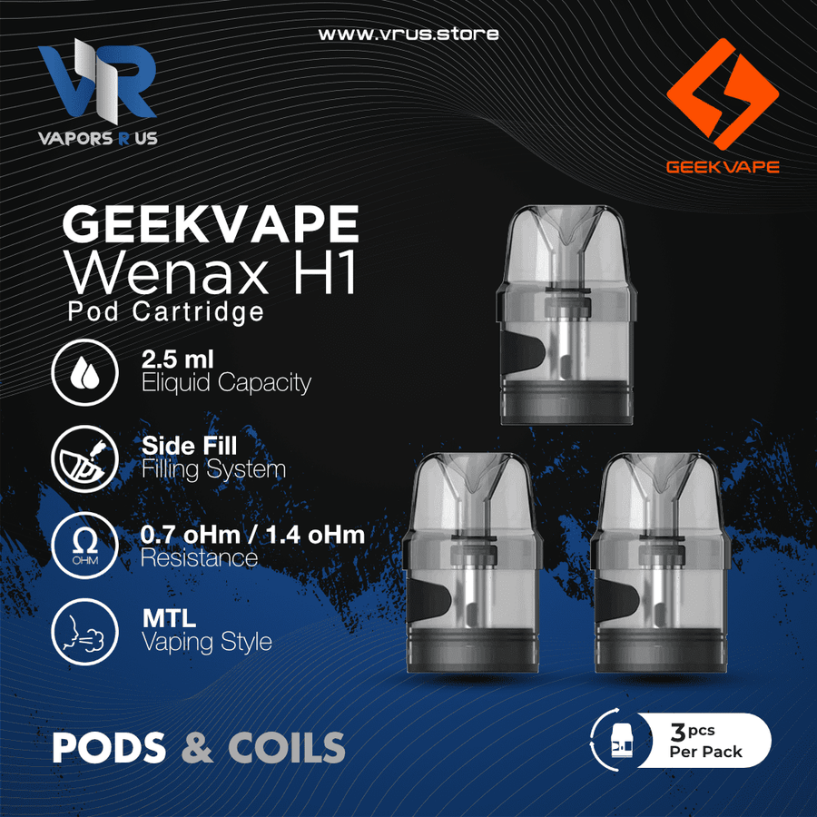 GEEKVAPE - Wenax H1 Pod Cartridge 2.5ml (3pcs/pack) | Vapors R Us LLC