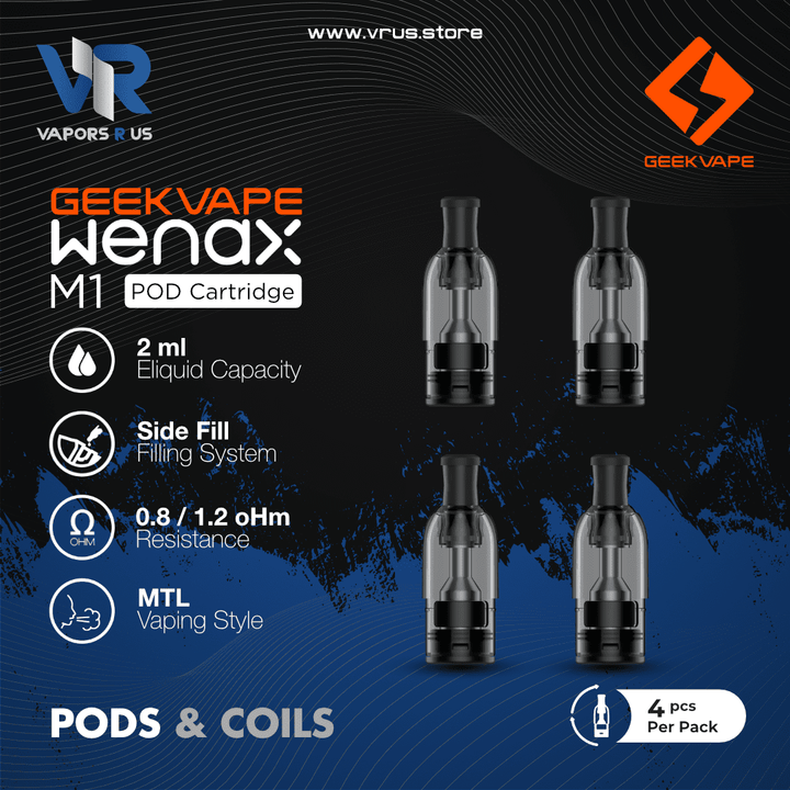 GEEKVAPE - Wenax M1 Pod Cartridge 2ml (4pcs/pack) | Vapors R Us LLC