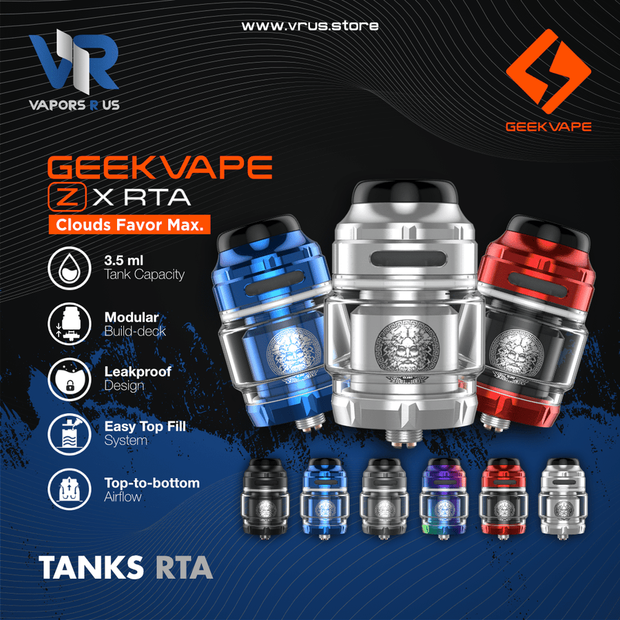 GEEKVAPE - Zeus X RTA Tank 22mm | Vapors R Us LLC