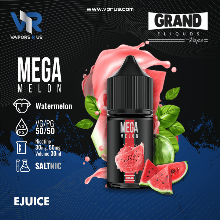 GRAND ELIQUIDS - Mega Melon 30ml (SaltNic) | Vapors R Us LLC