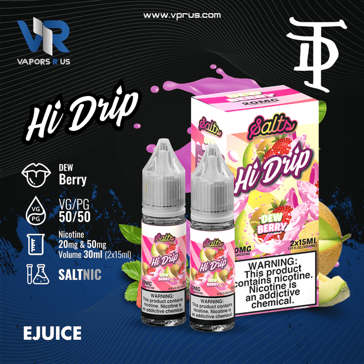 Hi Drip Salts - Dew Berry (Honeydew Strawberry) - 2 x 15ml | Vapors R Us LLC