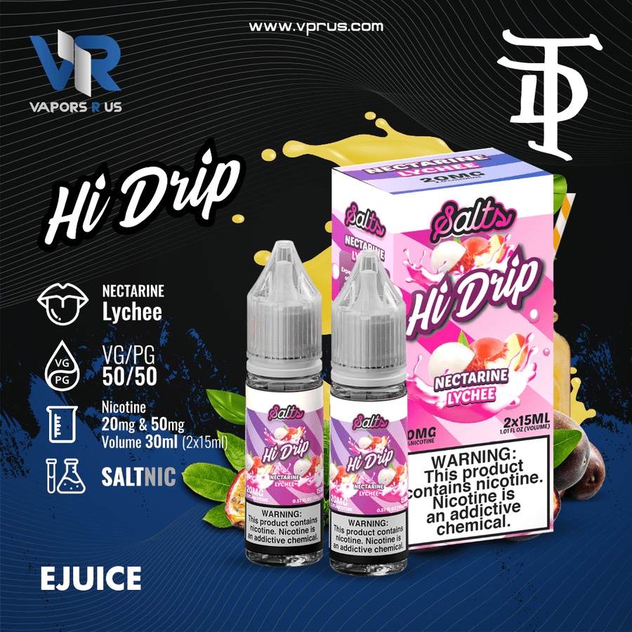 Hi Drip Salts - Nectarine Lychee (2 x 15ml) | Vapors R Us LLC