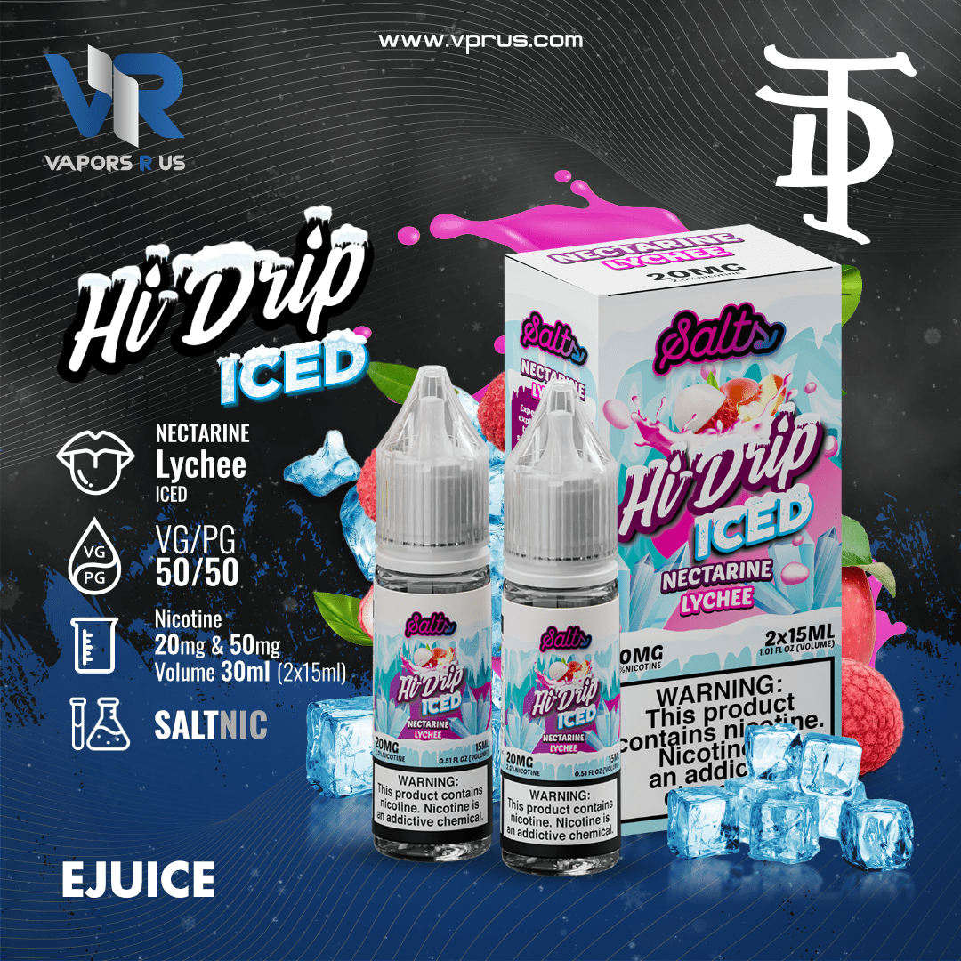 Hi Drip Salts - Nectarine Lychee ICE (2 x 15ml) | Vapors R Us LLC