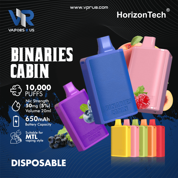 HORIZON TECH - Binaries Cabin Disposable Vape (50mg - 10,000 Puffs) | Vapors R Us LLC