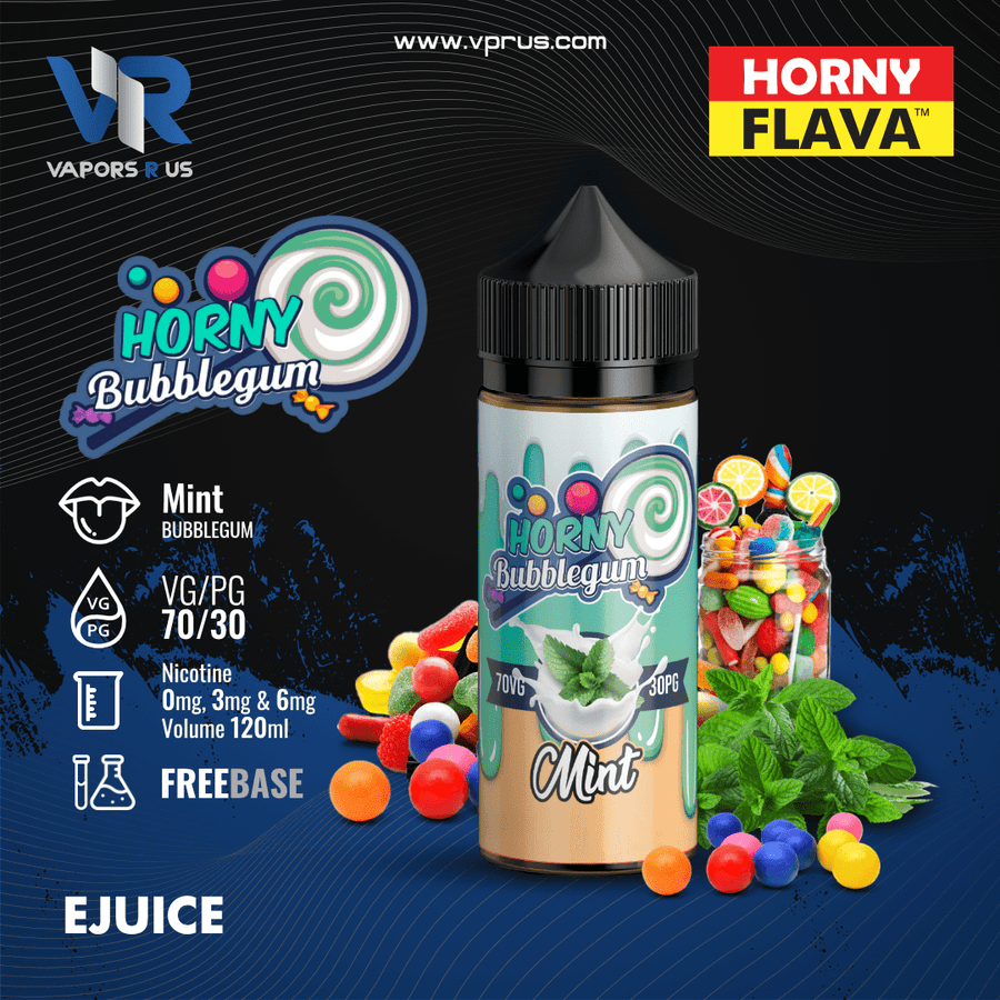 HORNY BUBBLEGUM - Mint Bubblegum 120ml | Vapors R Us LLC