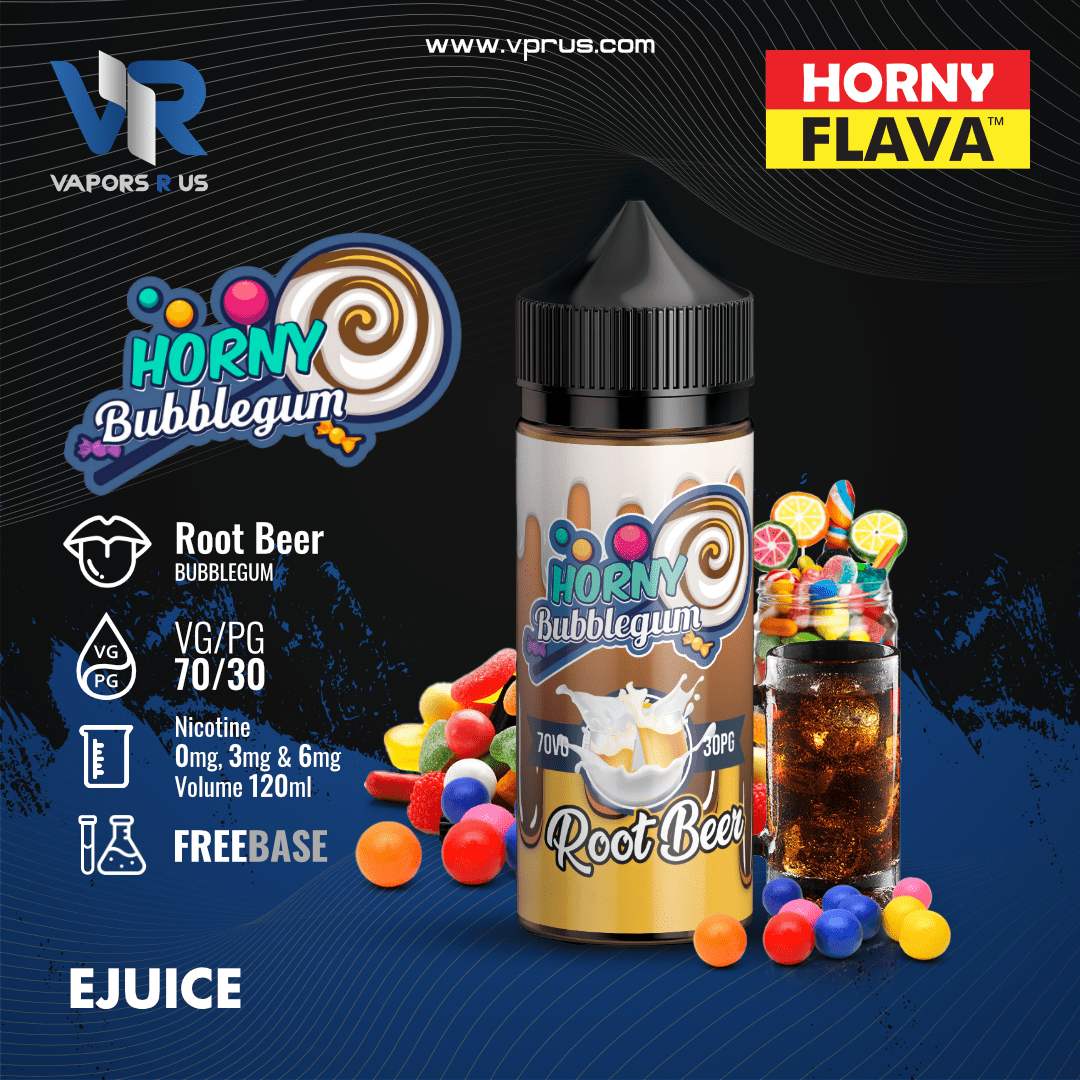 HORNY BUBBLEGUM - Root Beer Bubblegum 120ml | Vapors R Us LLC