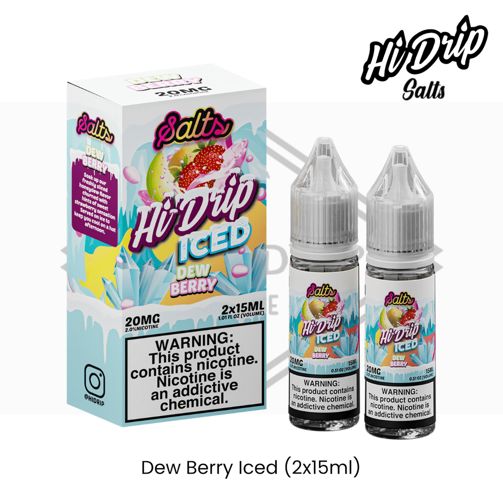 Hi Drip Salts - Dew Berry ICE (Honeydew Strawberry ICED) - 2 x 15ml | Vapors R Us LLC